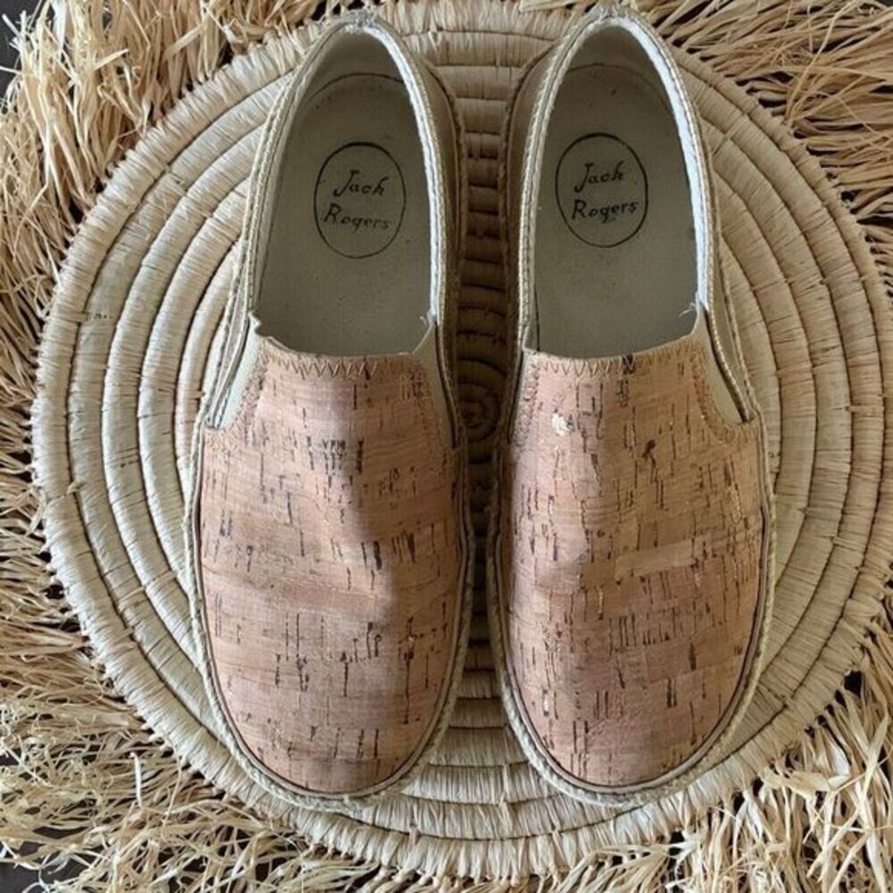 JACK ROGERS Tucker Sneakers Natural Cork / Gold Slip On Casual Shoes Size 6 - Picture 2 of 15